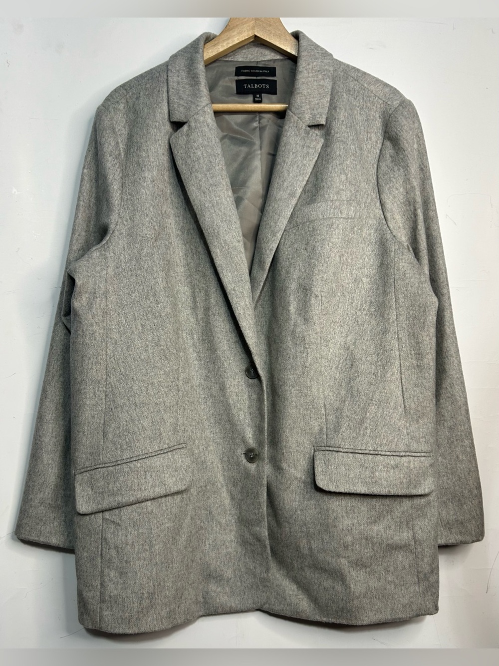 Talbots Heather Wool Blend Grey Sports Coat Size 18